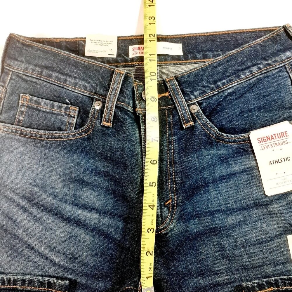 Levi Strauss Signature Jeans Mens 28x30 Athletic Fit Dark Wash Denim - Picture 11 of 14